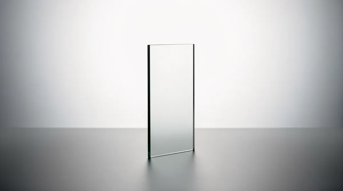 Matteret glasplade bagbelyst — abstrakt metafor for minimalt weboutput