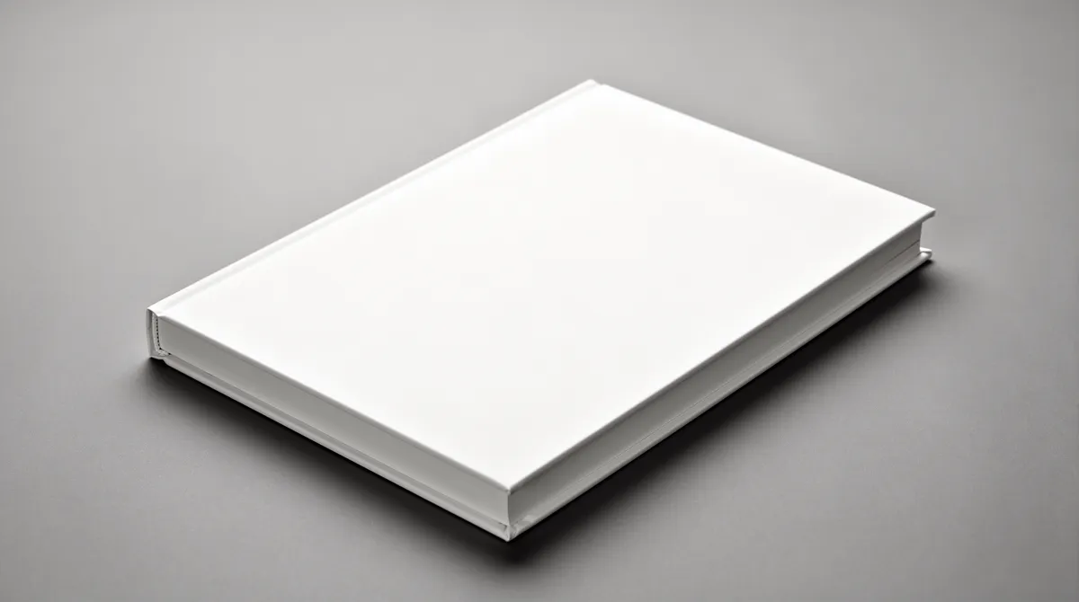 Hvid hardcover bog — abstrakt metafor for selvstaendig indholdsskabelse