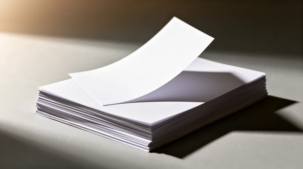 Stablede papirark — abstrakt metafor for redaktionel indholdsstyring