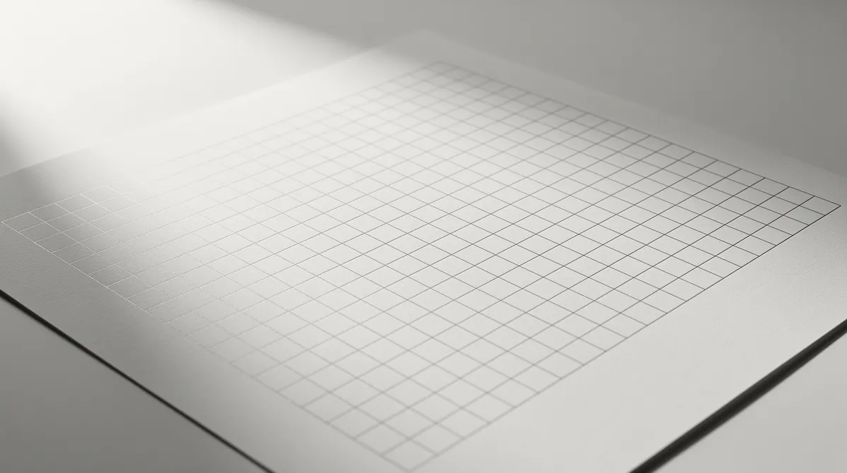 Finmasket grid paa papir — abstrakt metafor for SEO-datastruktur