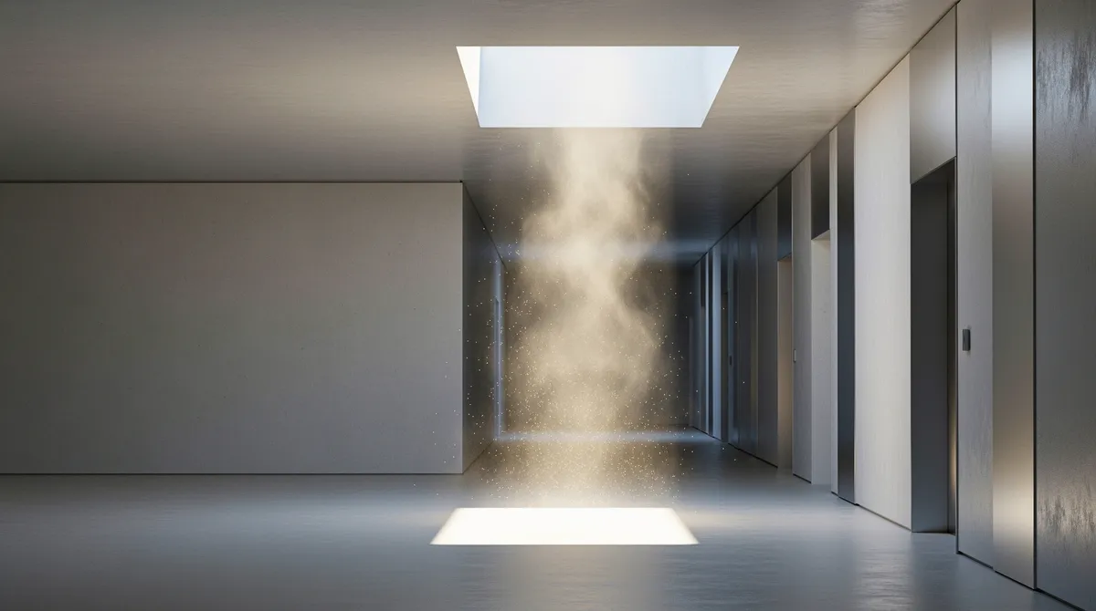 Arkitektonisk korridor med dybde og lys — abstrakt metafor for søgemaskinestruktur